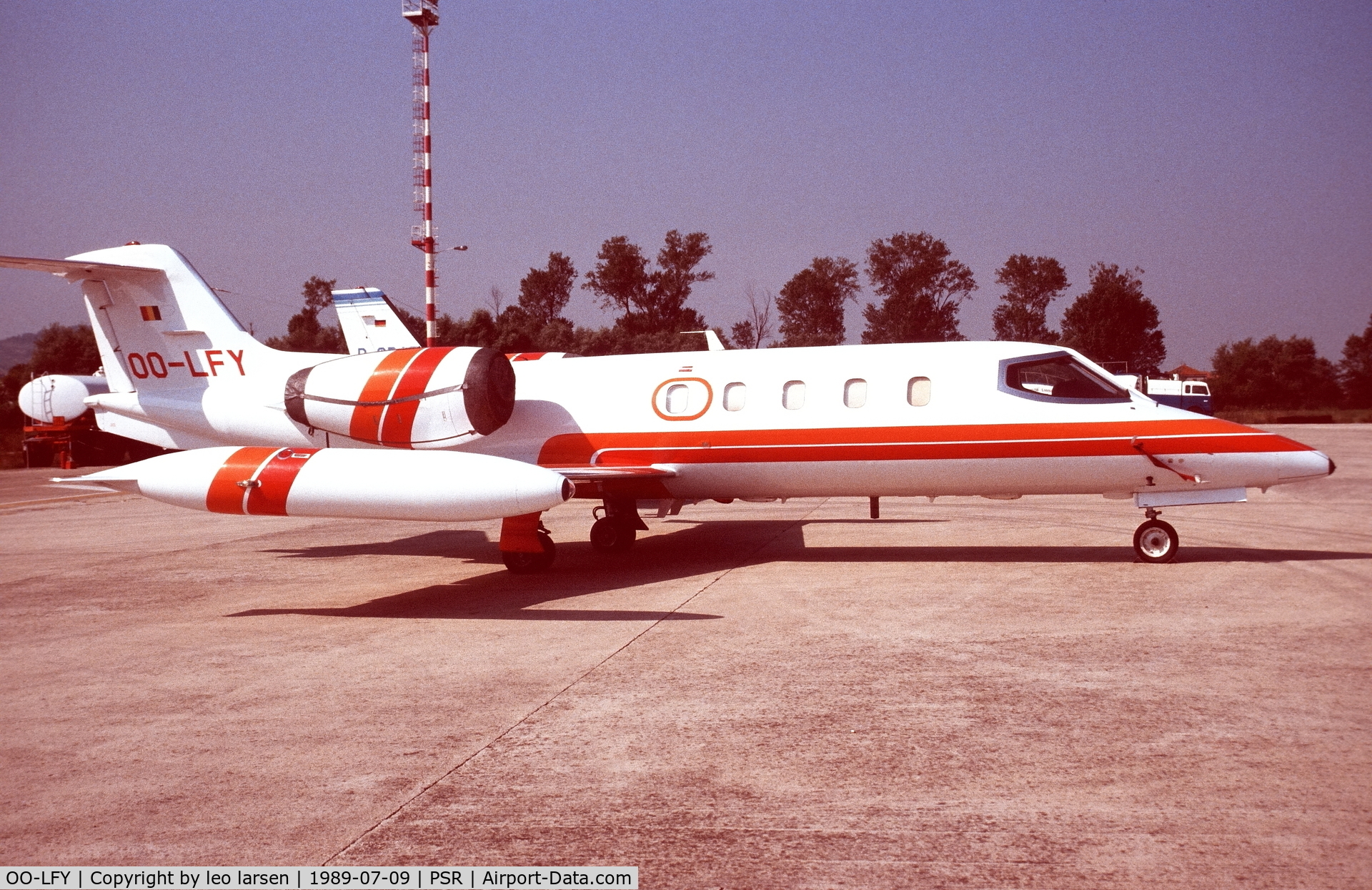 OO-LFY, 1978 Gates Learjet 35A C/N 35A-200, Pescara 9.7.1989
