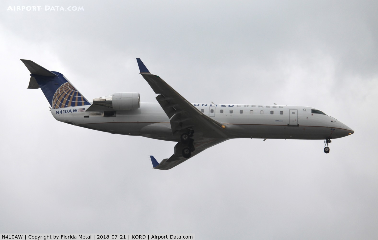 N410AW, 2001 Bombardier CRJ-200LR (CL-600-2B19) C/N 7490, ORD 2018