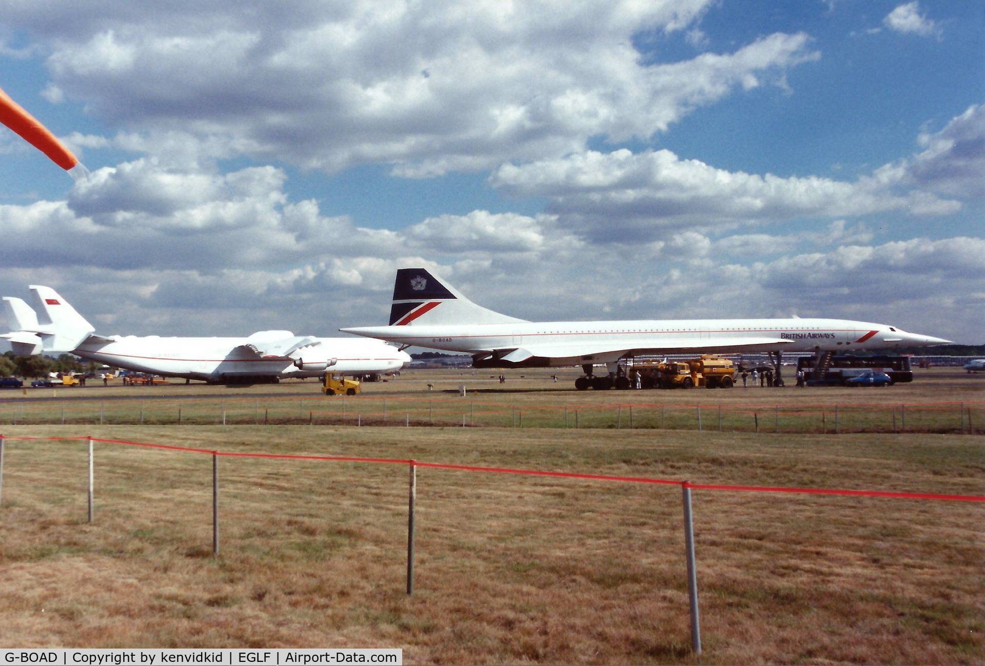 G-BOAD, 1976 Aerospatiale-BAC Concorde 1-102 C/N 100-010, At the 1990 Farnborough International Air Show.