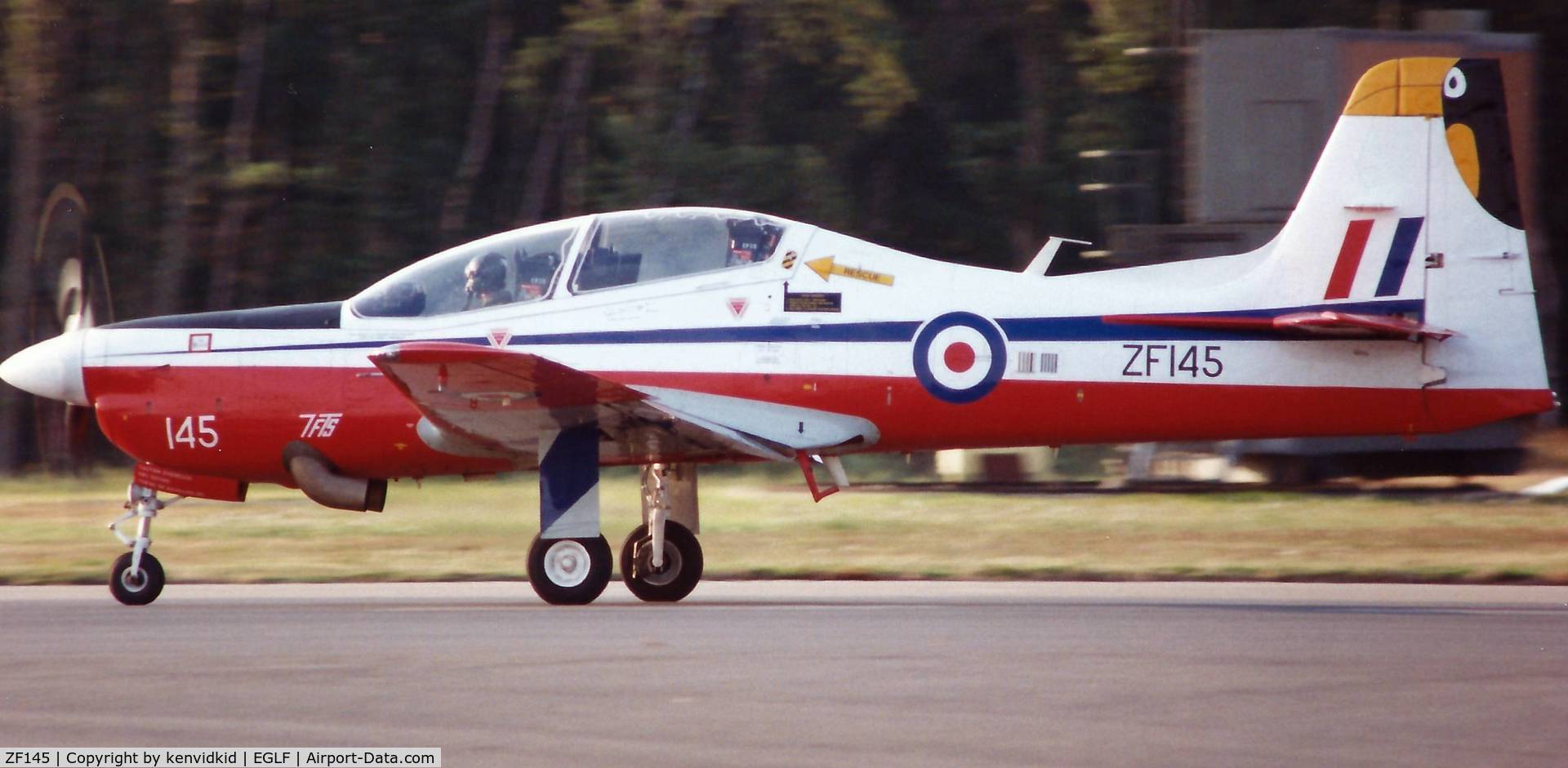 ZF145, 1988 Short S-312 Tucano T1 C/N S011/T11, At the 1990 Farnborough International Air Show.