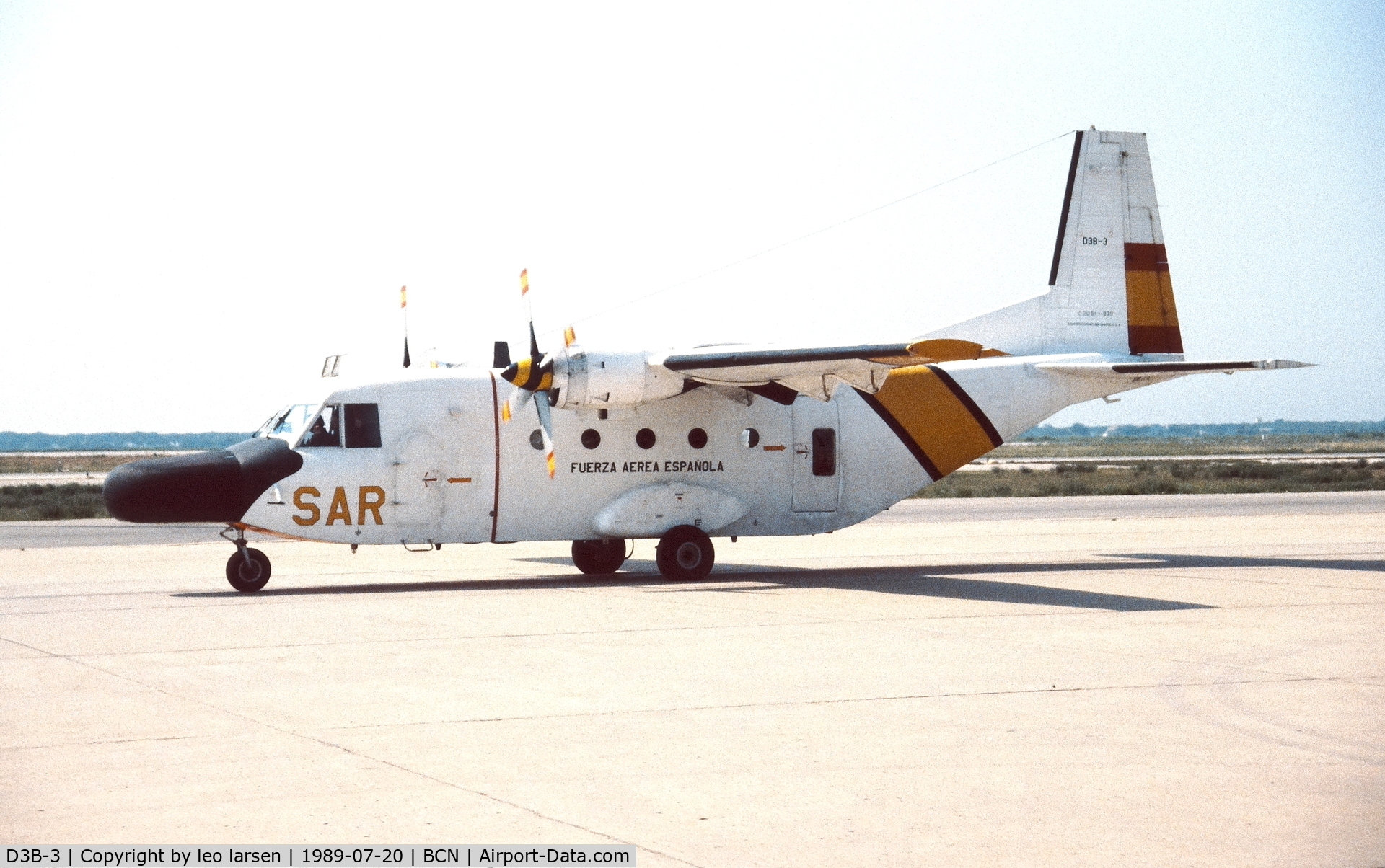 D3B-3, 1982 CASA C-212-200 Aviocar C/N S1-1-239, Barcelona 20.7.1989