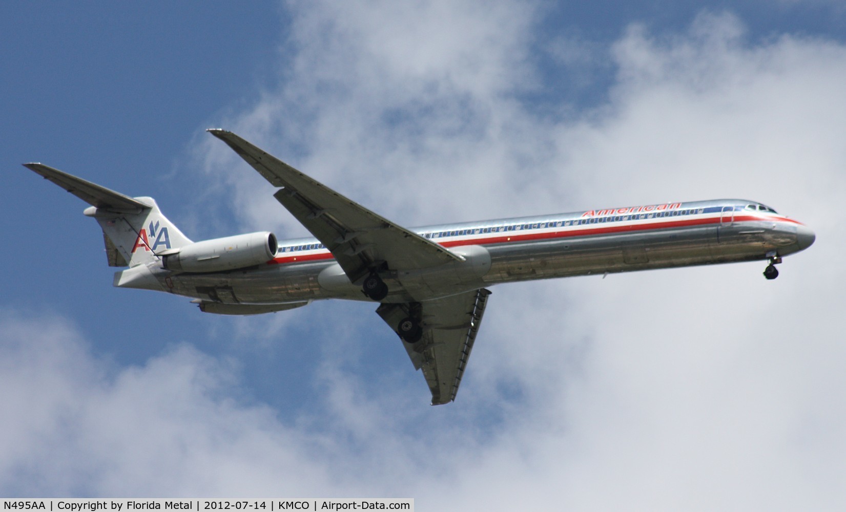 N495AA, 1989 McDonnell Douglas MD-82 (DC-9-82) C/N 49733, MCO 2012