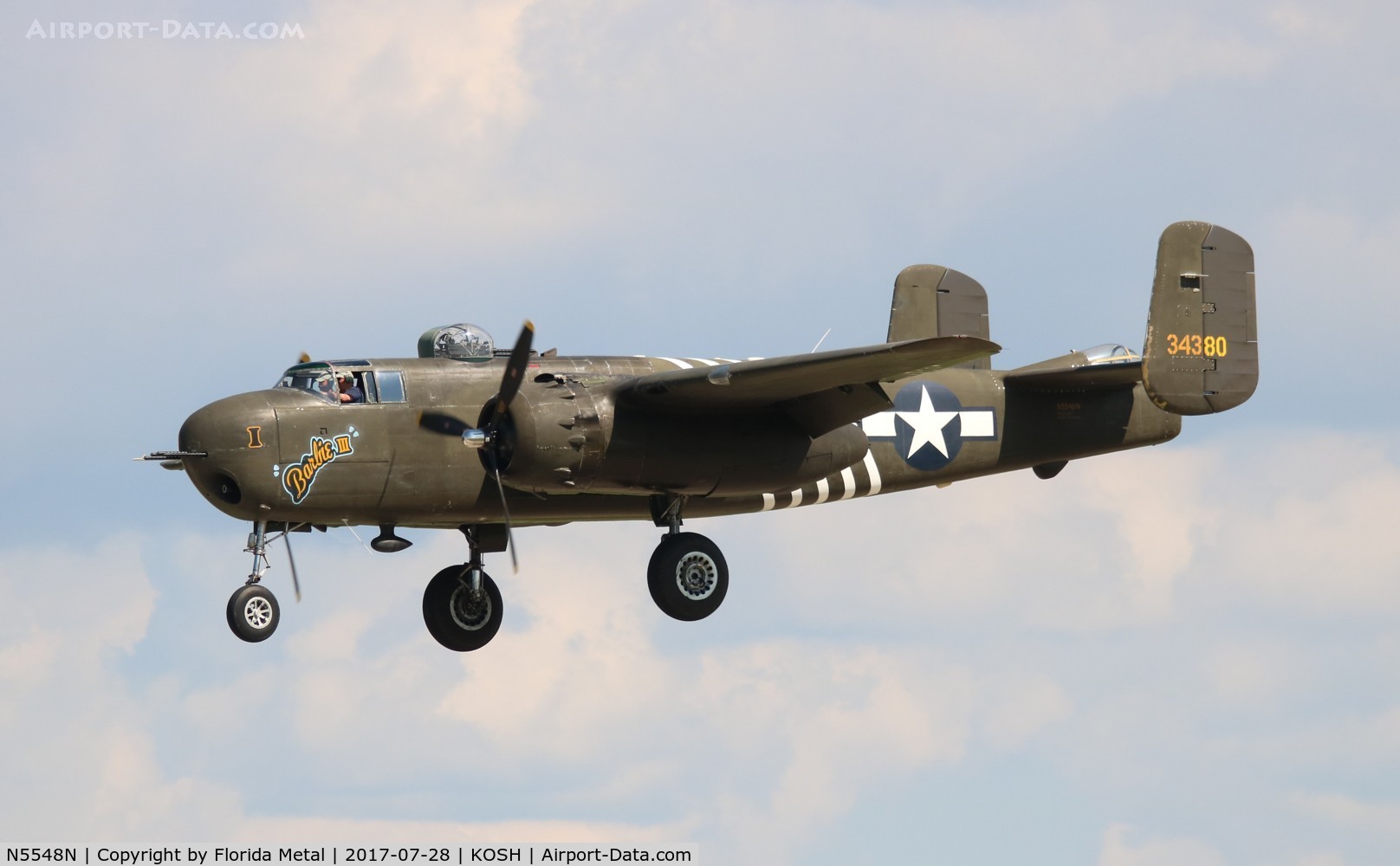 N5548N, 1943 North American B-25H Mitchell C/N 98-21107, Barbie III