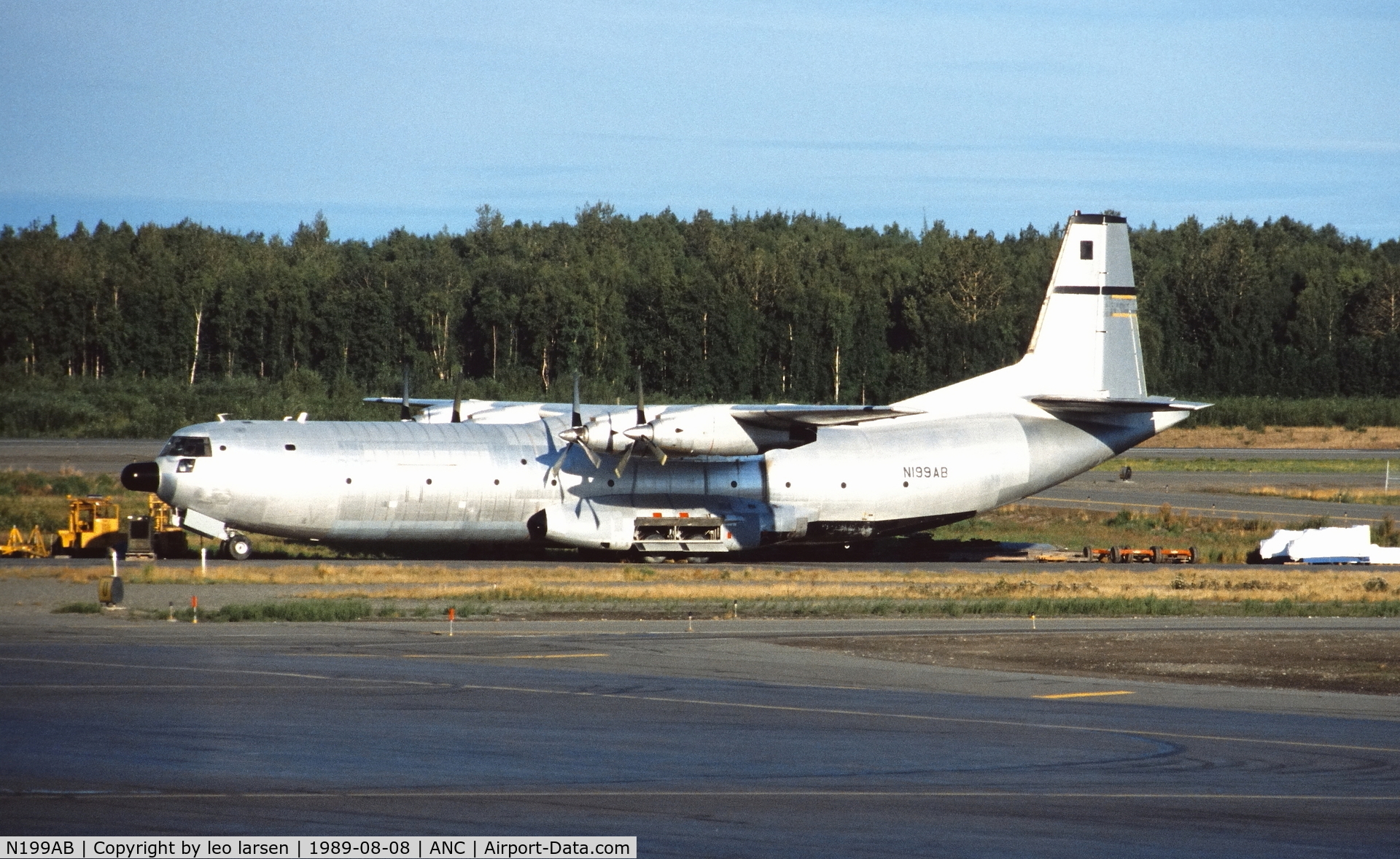 N199AB, 1956 Douglas C-133A Cargomaster C/N 561999 (45164), Anchorage 8.8.1989