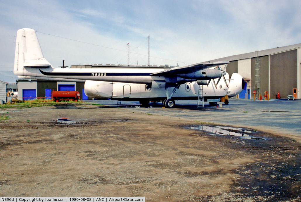 N896U, 1959 Armstrong Whitworth AW650 Argosy 101 C/N 6651, Anchorage 8.8.1989