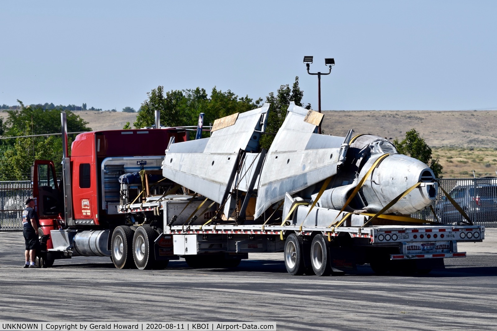 UNKNOWN, , This old T-33 fuselage has been sitting around the airport fo 20+ years. Looks like someone found some wings for it and it is off to somewhere. Hopefully who ever got it has the money to make it fly again.