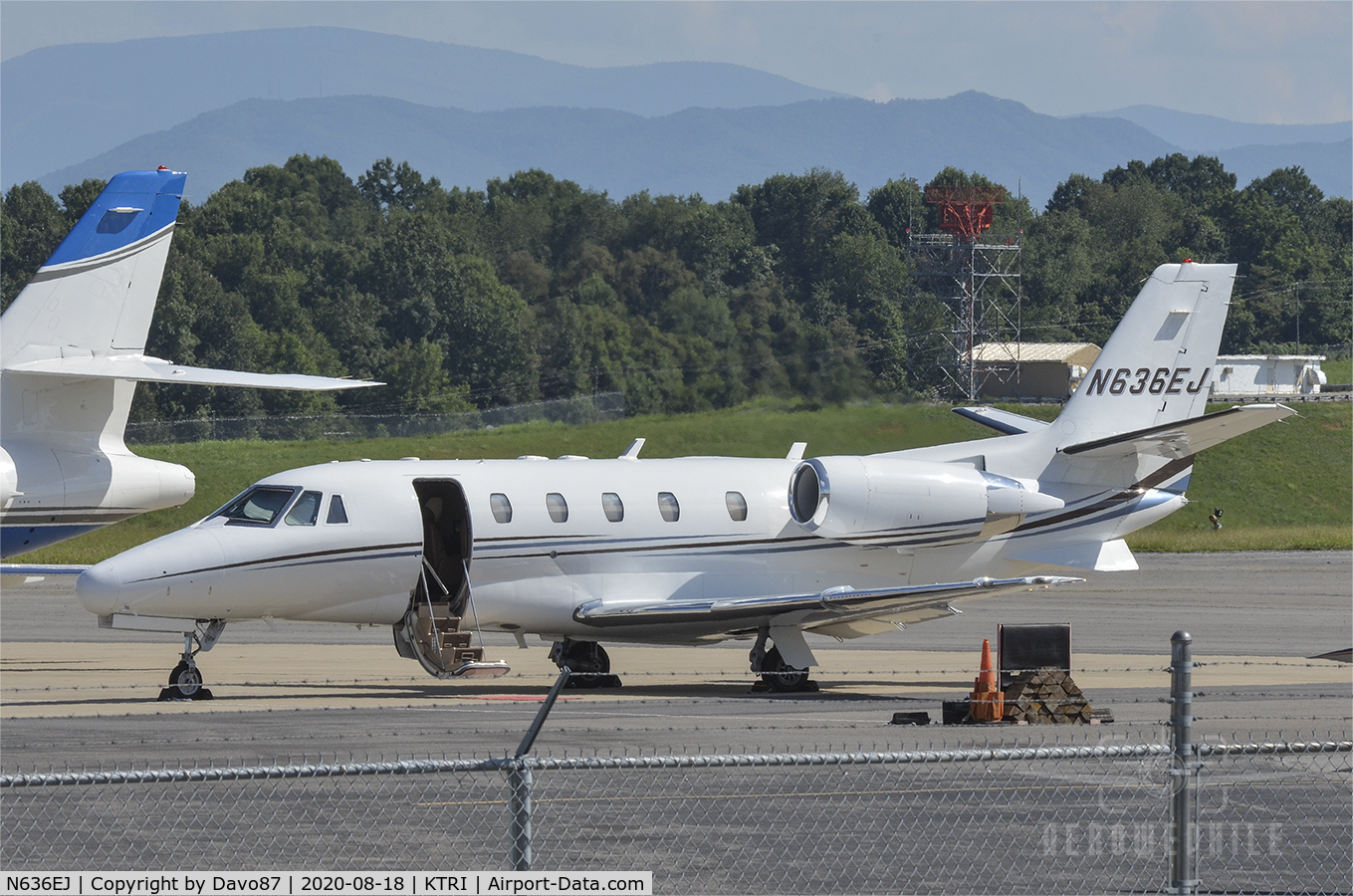 N636EJ, 2002 Cessna 560XL Citation Excel C/N 560-5304, Parked on ramp at Tri-Cities Airport (KTRI).