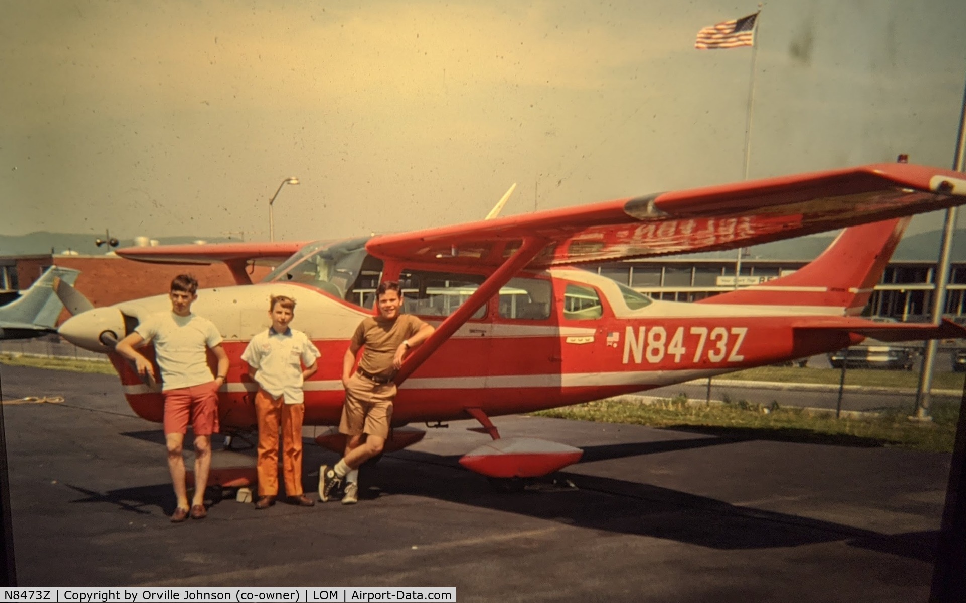 N8473Z, 1963 Cessna 210-5(205) C/N 2050473, Me, my brother and friend posed in front of aircraft in 1969