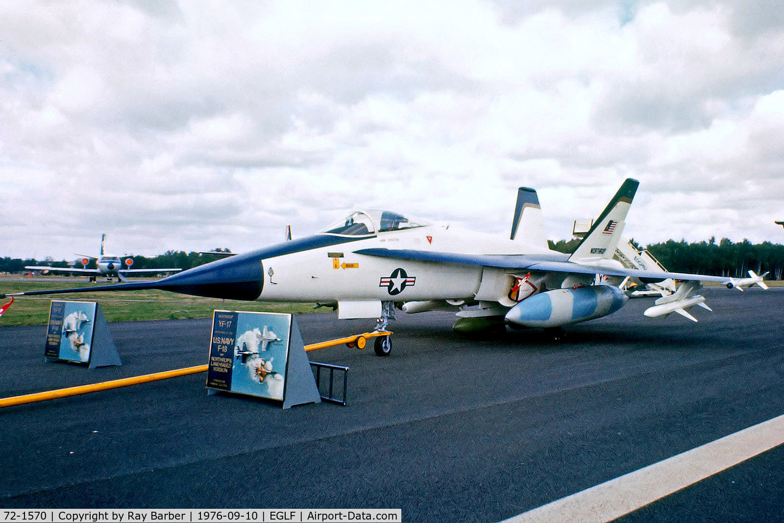 72-1570, 1973 Northrop YF-17A Cobra C/N C0002, 72-1570   Northrop YF-17A Cobra [2] (United States Navy) Farnborough~G 10/09/1976