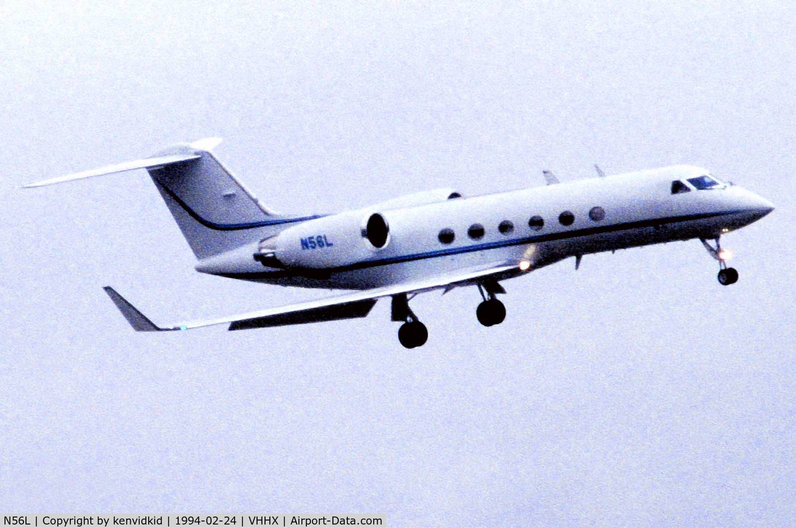 N56L, 1993 Gulfstream Aerospace G-IV C/N 1213, At Hong Kong Airport (Kai Tak) on a George Pick Aviation Tour.