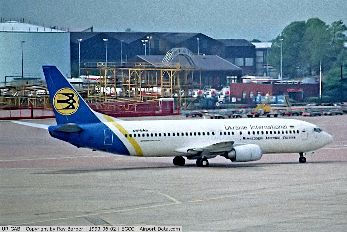 UR-GAB, 1992 Boeing 737-4Y0 C/N 26071, UR-GAB   Boeing 737-4Y0 [26071] (Ukraine International Airlines) Manchester-Ringway~G 02/06/1993