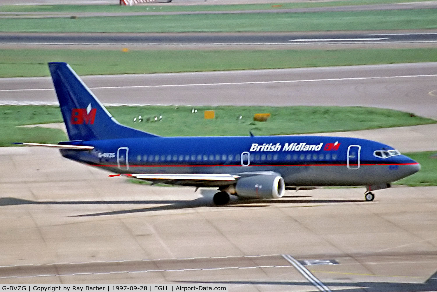 G-BVZG, 1991 Boeing 737-5Q8 C/N 25160, G-BVZG   Boeing 737-5Q8 [25160] (British Midland) Heathrow~G 28/09/1997