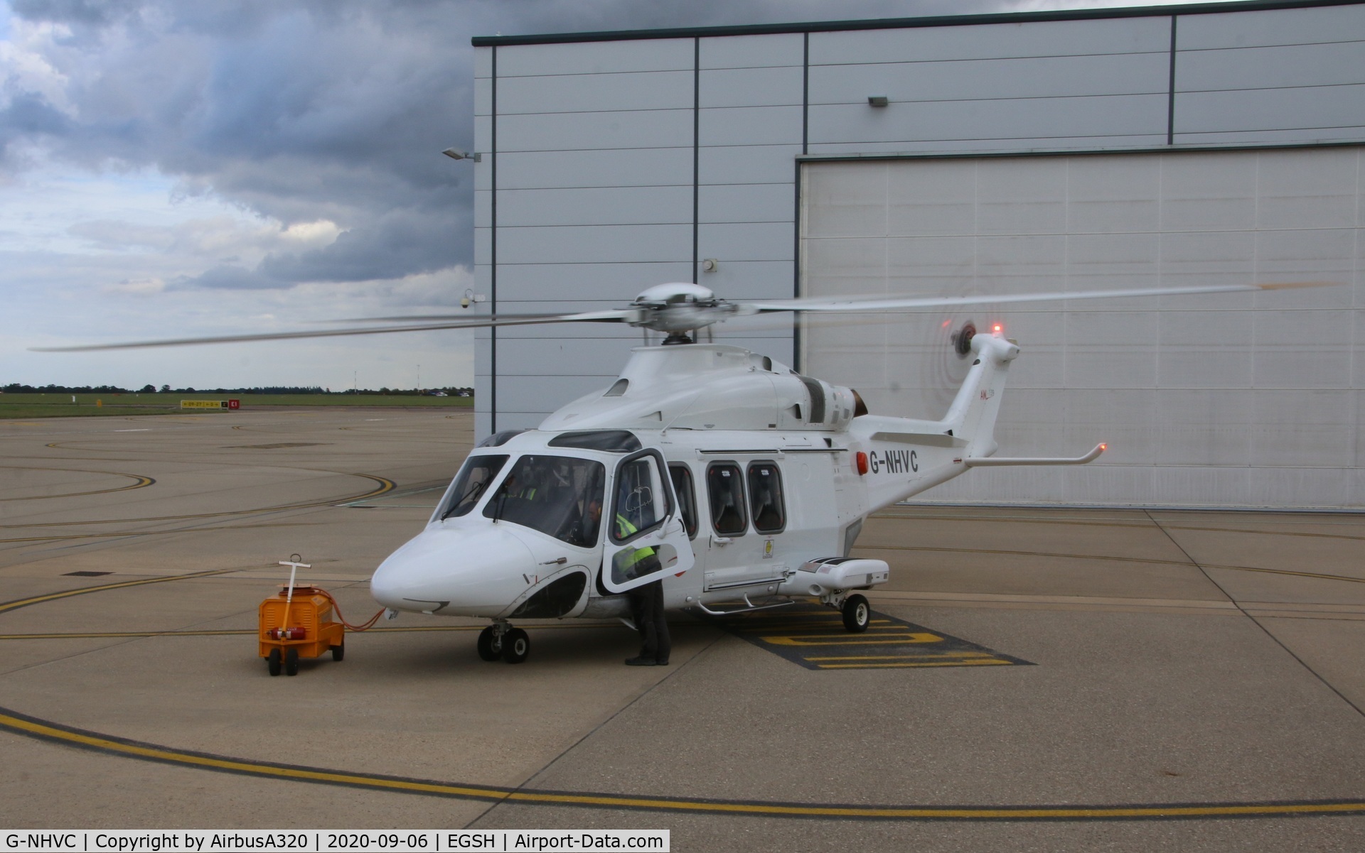 G-NHVC, 2015 AgustaWestland AW-139 C/N 31704, Undergoing an engine run at NHV Norwich