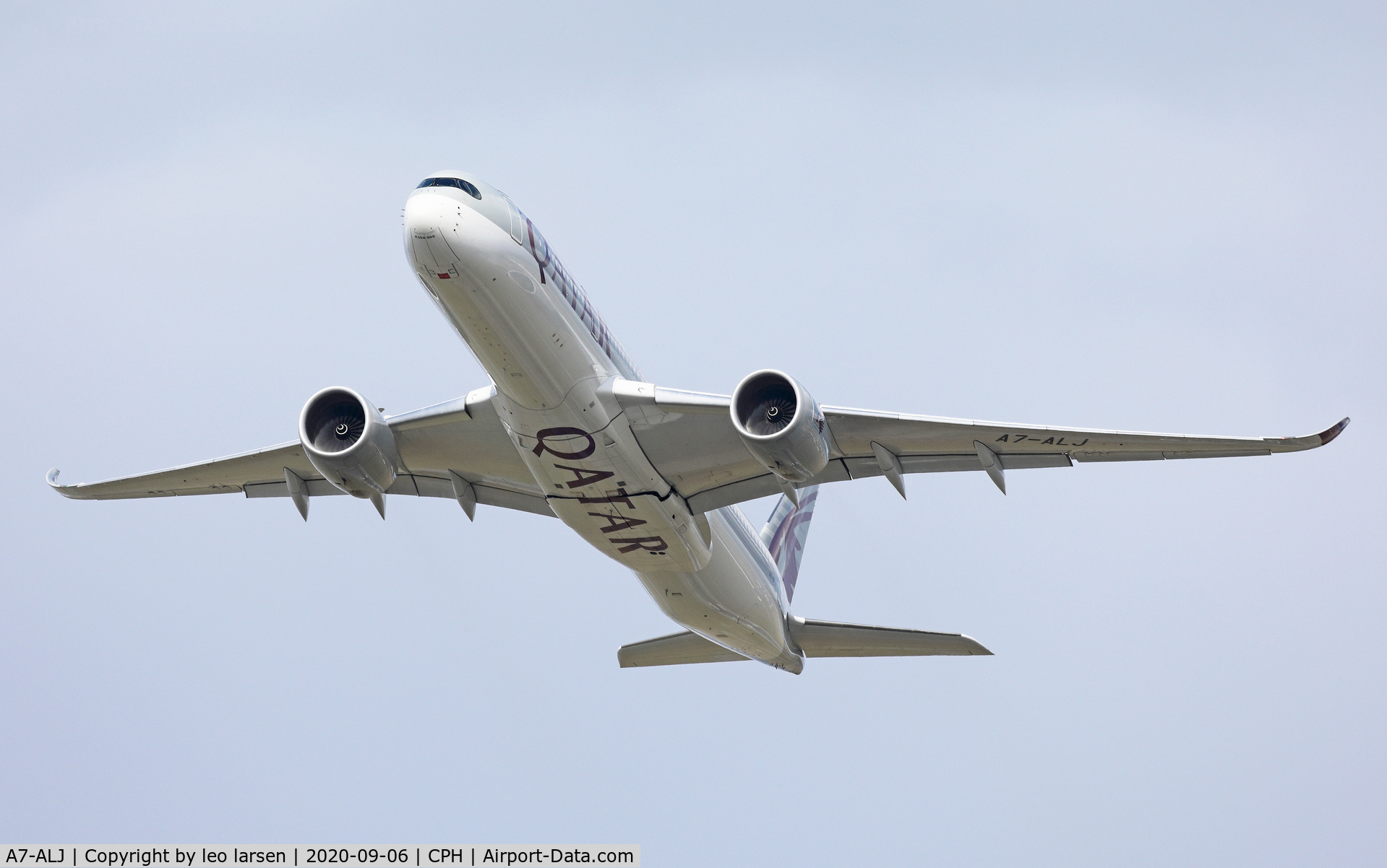 A7-ALJ, 2015 Airbus A350-941 C/N 025, Copenhagen 6.9.2020