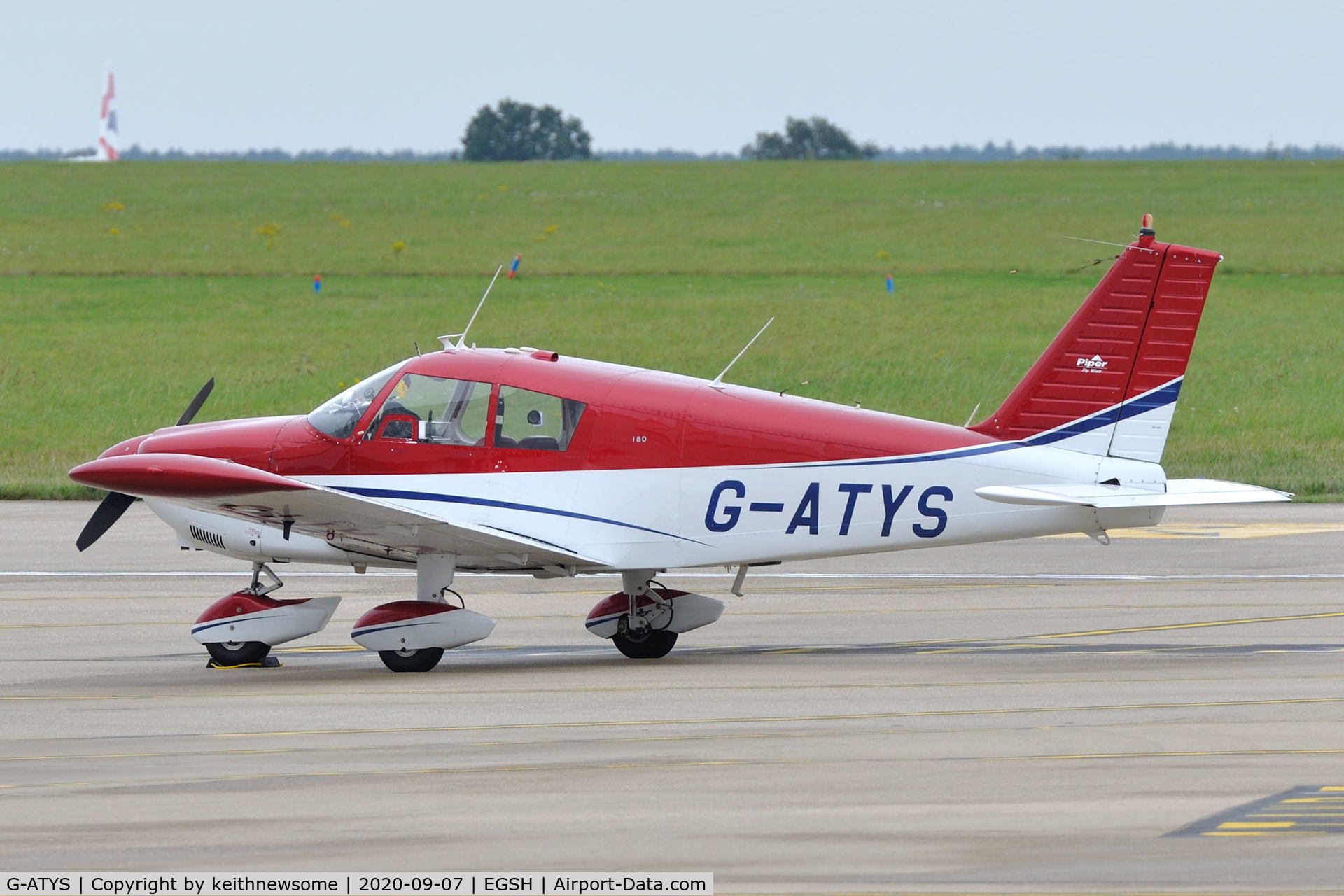 G-ATYS, 1966 Piper PA-28-180 Cherokee C/N 28-3296, Parked at Norwich.