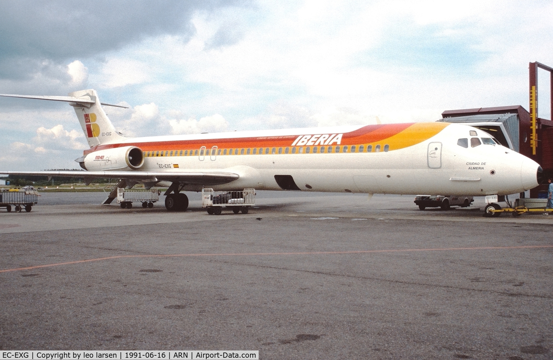 EC-EXG, 1990 McDonnell Douglas MD-87 (DC-9-87) C/N 49833, Arlanda 16.6.1991