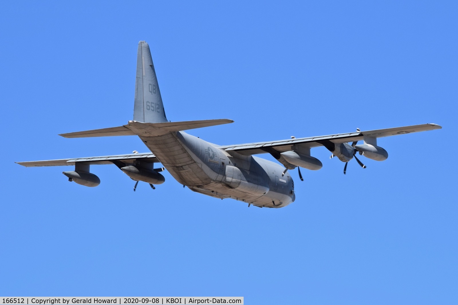 166512, Lockheed Martin KC-130J Hercules C/N 382-5554, Departing BOI.