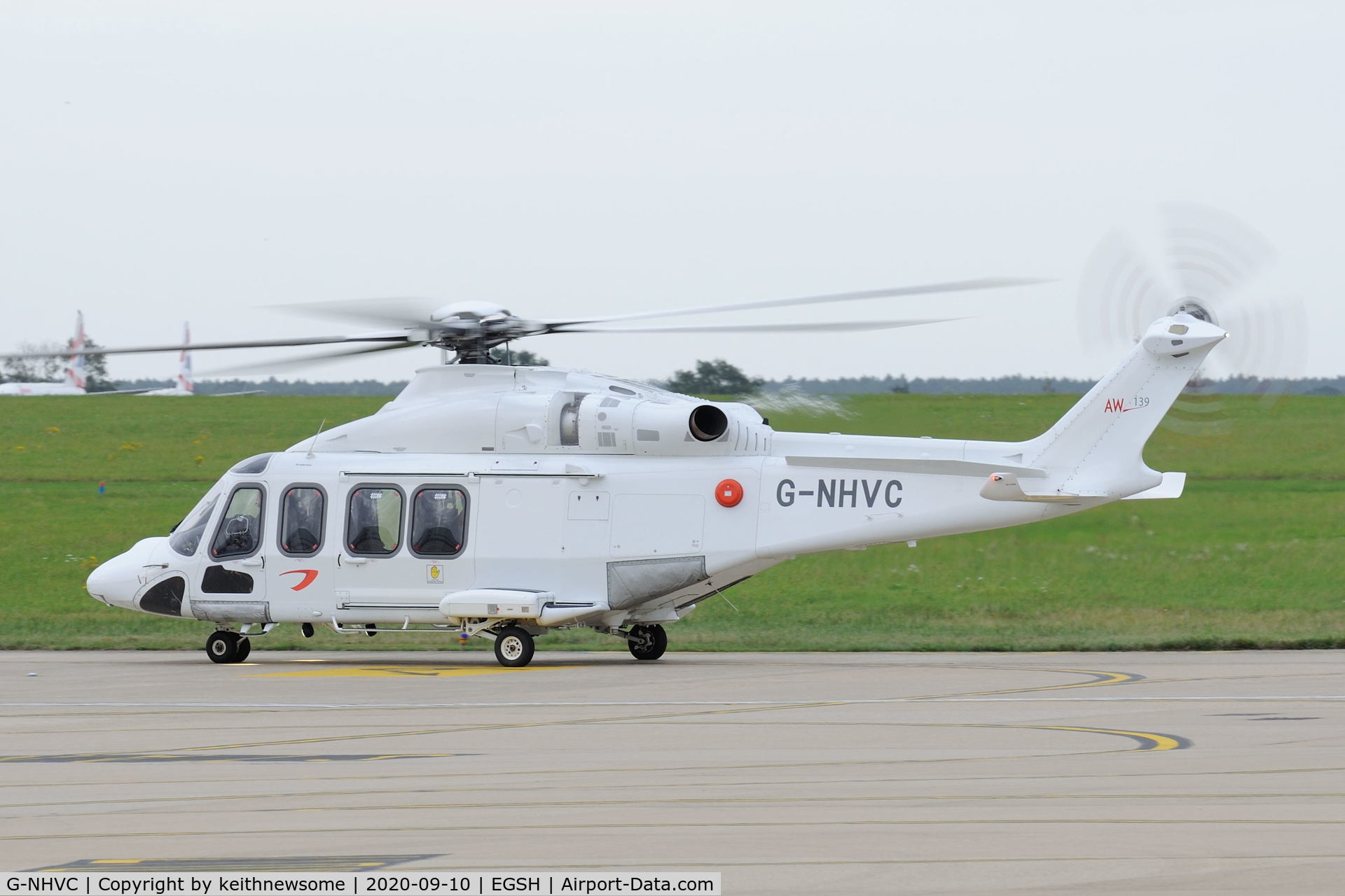 G-NHVC, 2015 AgustaWestland AW-139 C/N 31704, Returning to Norwich from offshore.