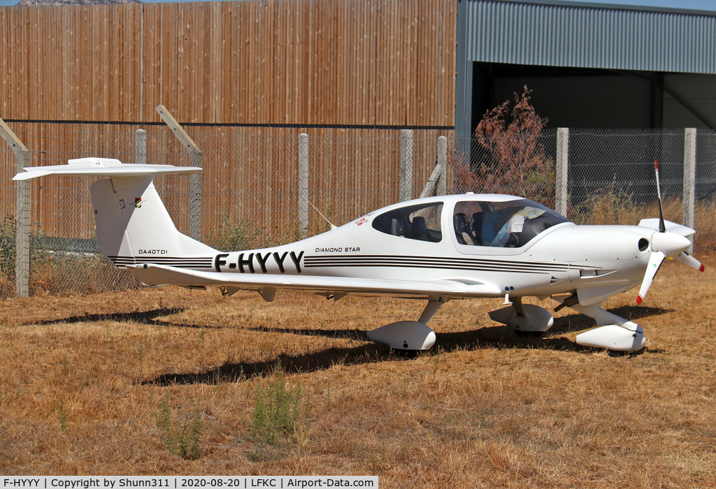 F-HYYY, 2003 Diamond DA-40D Diamond Star C/N D4.060, Parked at the General Aviation area...