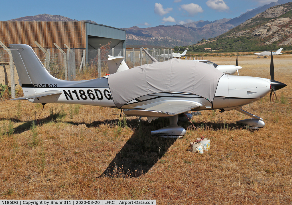 N186DG, 2019 Cirrus SR-22T Carbon C/N 1865, Parked at the General Aviation area...