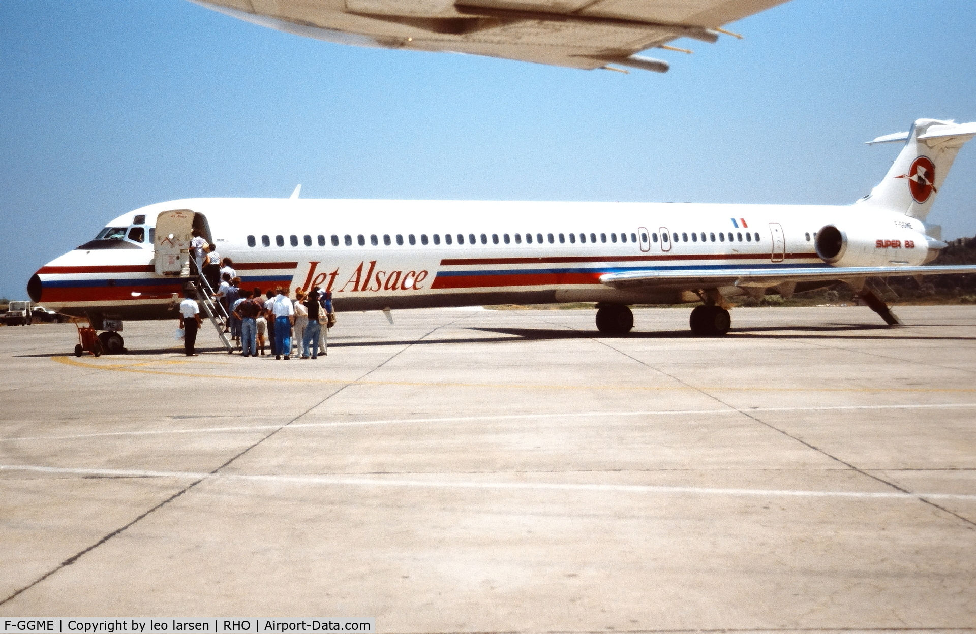 F-GGME, 1990 McDonnell Douglas MD-83 (DC-9-83) C/N 49855, Rhodos 23.6.1991 duing Jet Alsace lease.