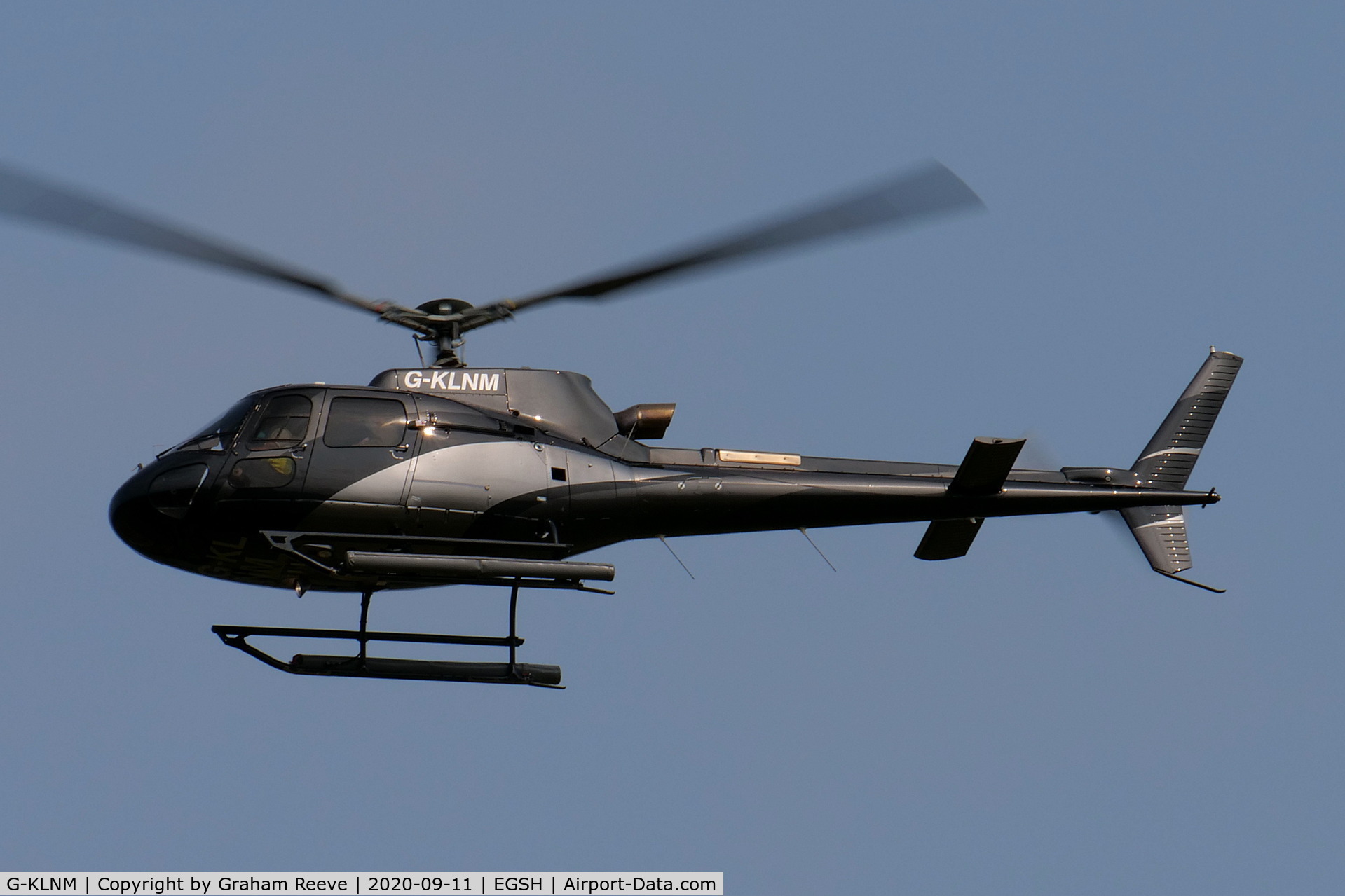 G-KLNM, 2014 Eurocopter AS-350B-3 Ecureuil Ecureuil C/N 7827, Landing at Norwich.