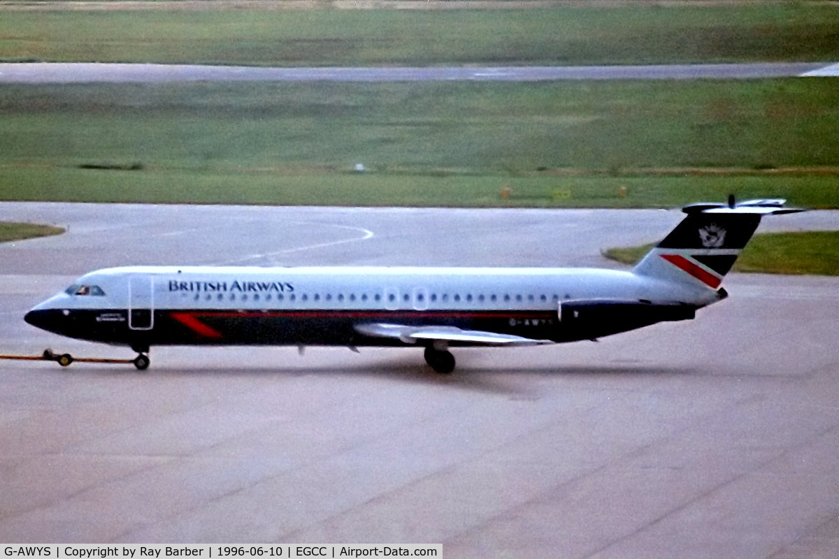G-AWYS, 1969 BAC 111-501EX One-Eleven C/N BAC.175, G-AWYS   BAC 111-501EX One-Eleven [175] (British Airways) Manchester-Ringway~G 10/06/1996