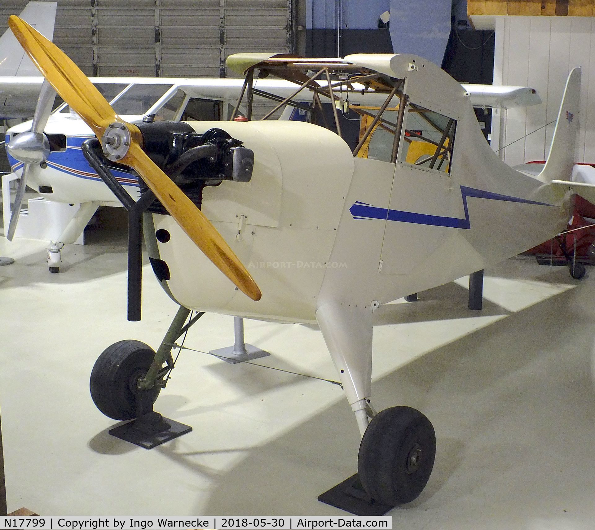 N17799, Aeronca K C/N K-66, Aeronca K 1 Scout (minus wings and starboard outer skin) at the Southern Museum of Flight, Birmingham AL