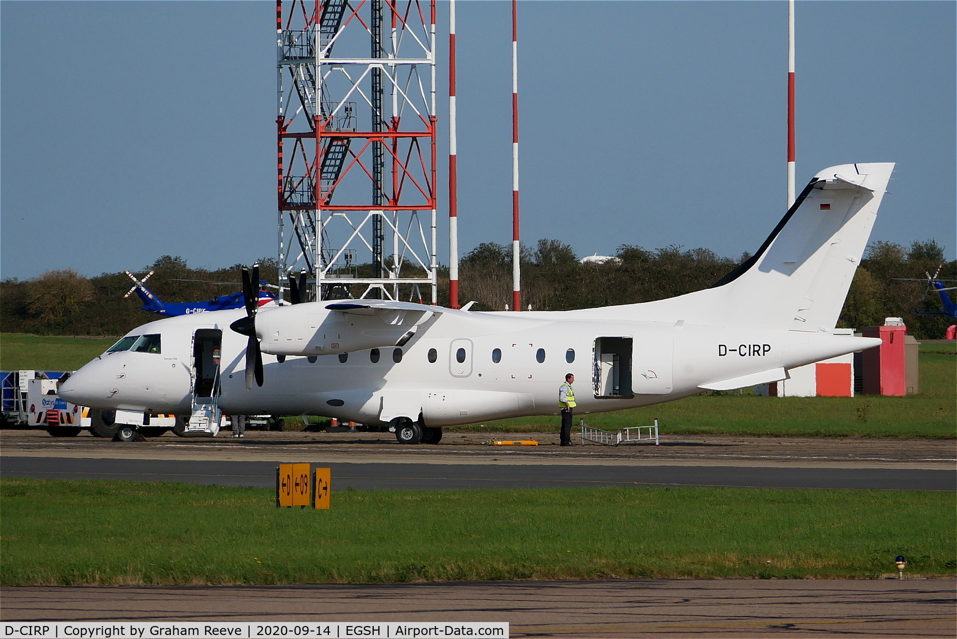 D-CIRP, 1993 Dornier 328-100 C/N 3006, Parked at Norwich, after a re-spray.