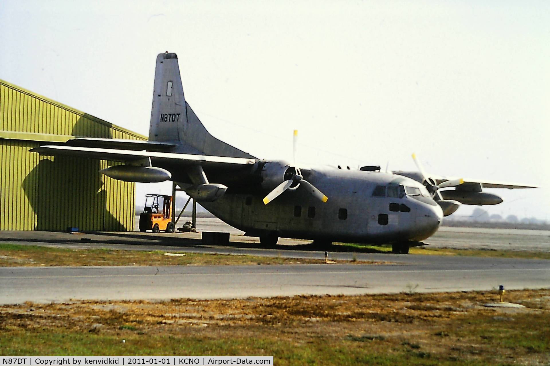 N87DT, 1954 Fairchild C-123K Provider C/N 20030, At Chino circa 1996.
