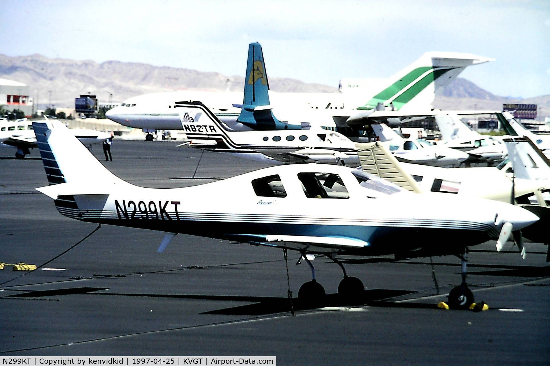 N299KT, 1996 Lancair IV-P C/N 139, At North Las Vegas Airport prior to attending the Golden Air Tattoo at Nellis.
