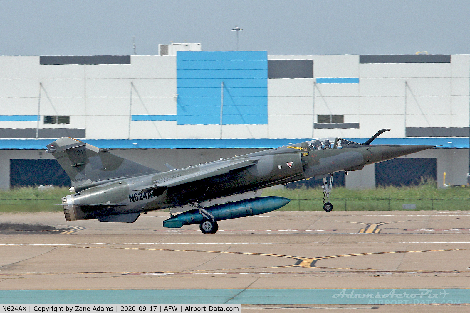 N624AX, Dassault Mirage F.1CT C/N 243, ATAC Mirage landing at Alliance Airport - Fort Worth, TX