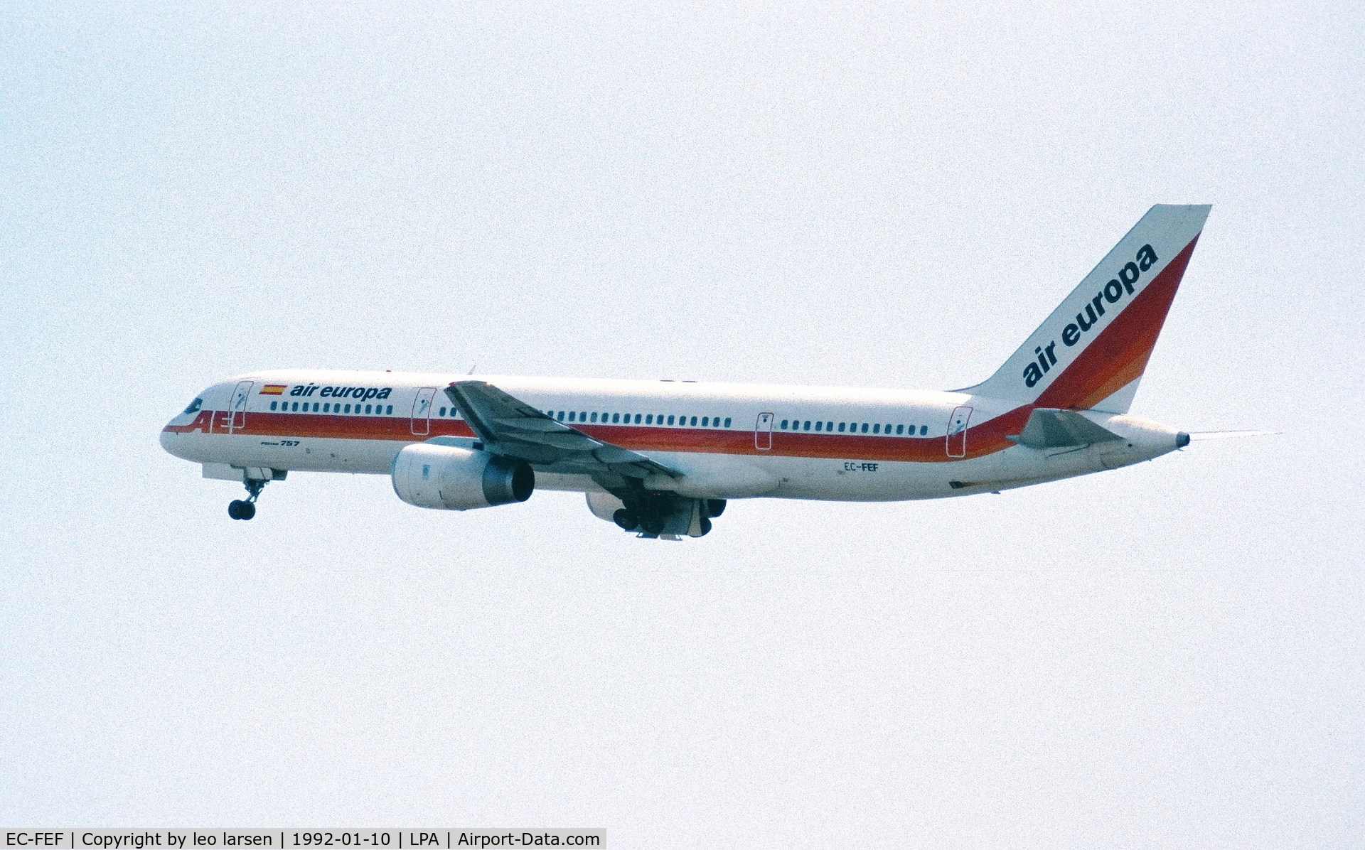 EC-FEF, 1990 Boeing 757-236 C/N 24794, Las Palmas 10.1.1992