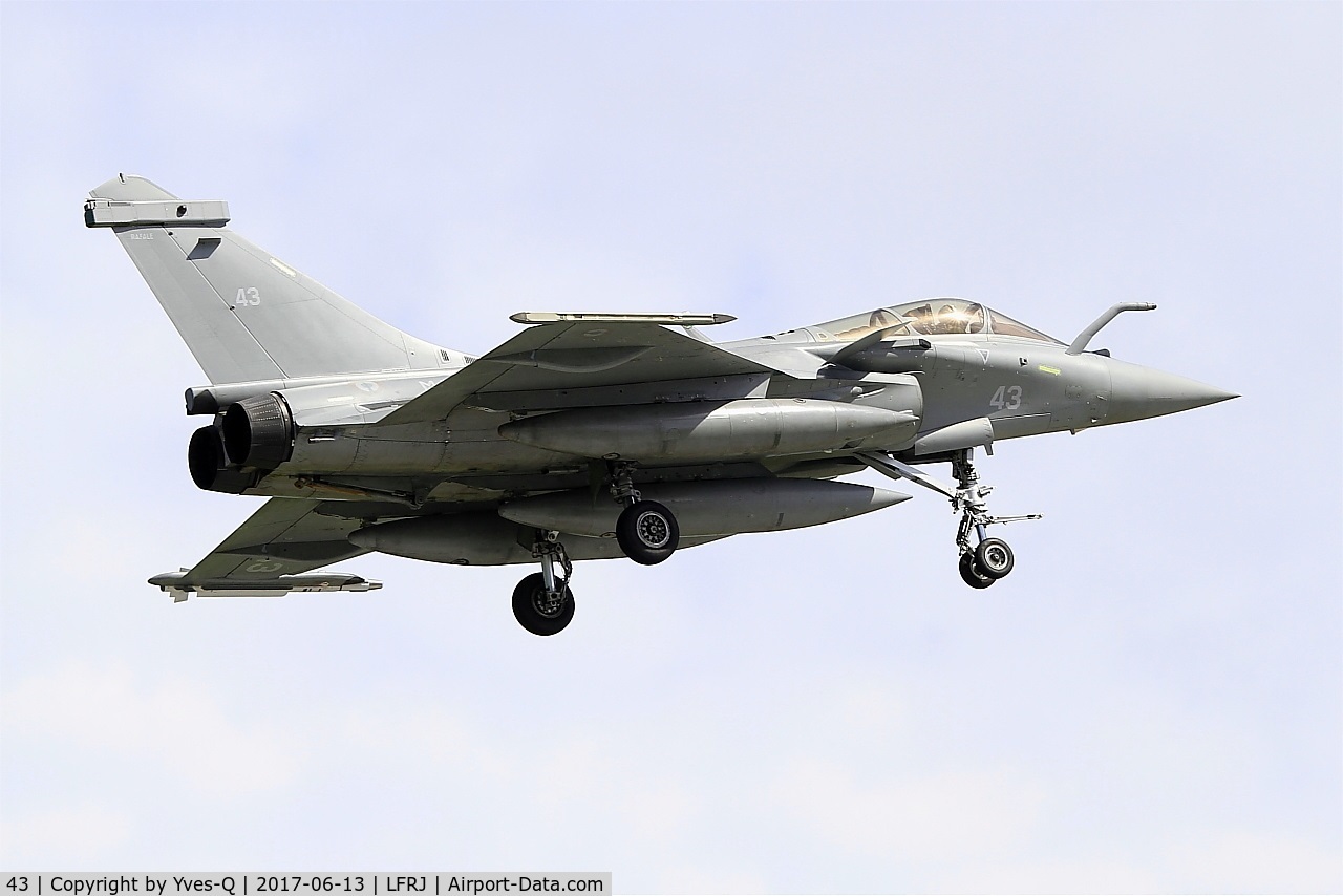 43, 2015 Dassault Rafale M C/N 43, Dassault Rafale M, On final rwy 08, Landivisiau Naval Air Base (LFRJ) Tiger Meet 2017