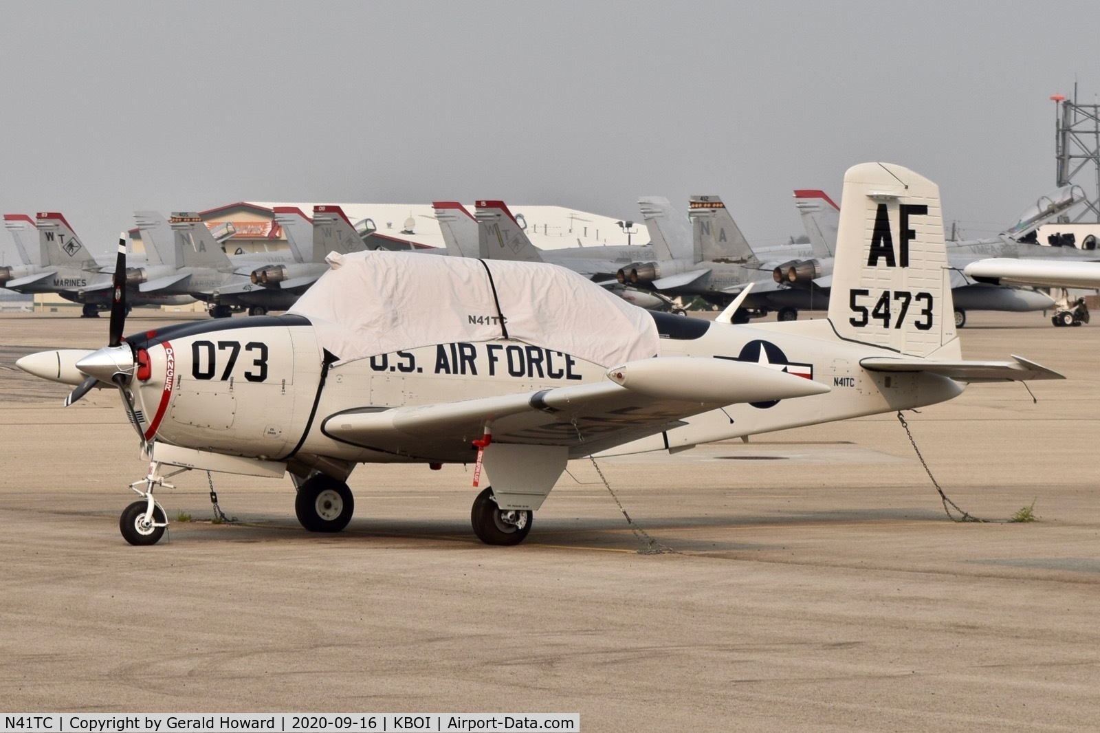 N41TC, 1954 Beech A45 C/N CG-73, Parked on north GA ramp.