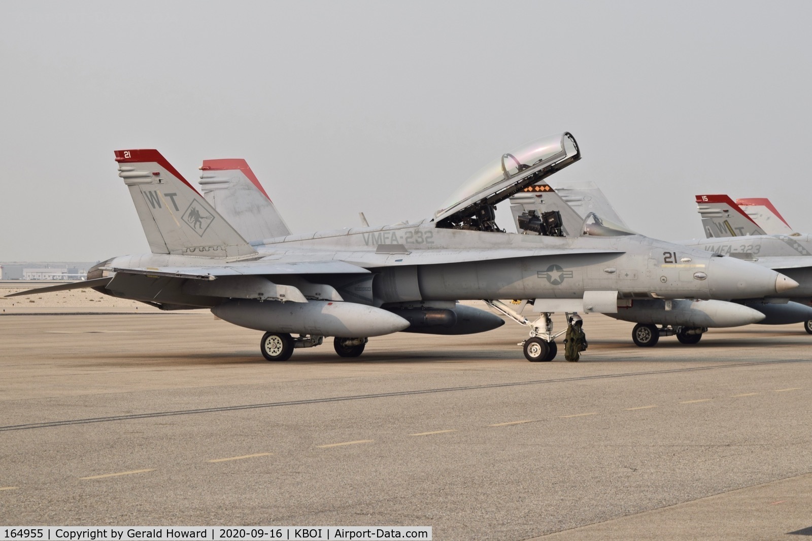 164955, McDonnell Douglas F/A-18D Hornet C/N 1255, Parked on west de ice pad. 145th Air Wing, NC ANG, Charlotte, NC.