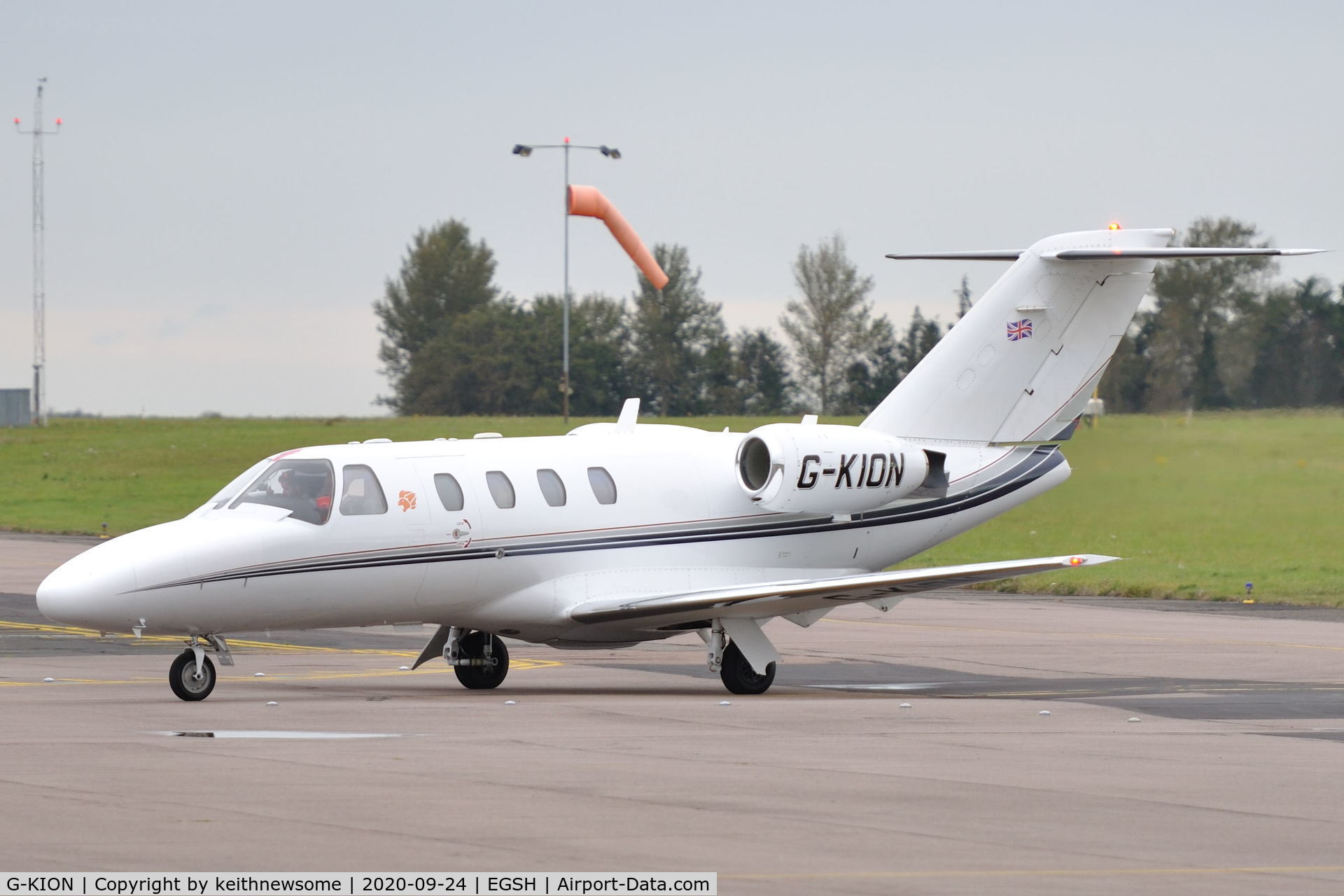 G-KION, 1998 Cessna 525 CitationJet CJ1 C/N 525-0292, Arriving at Norwich from Newcastle.