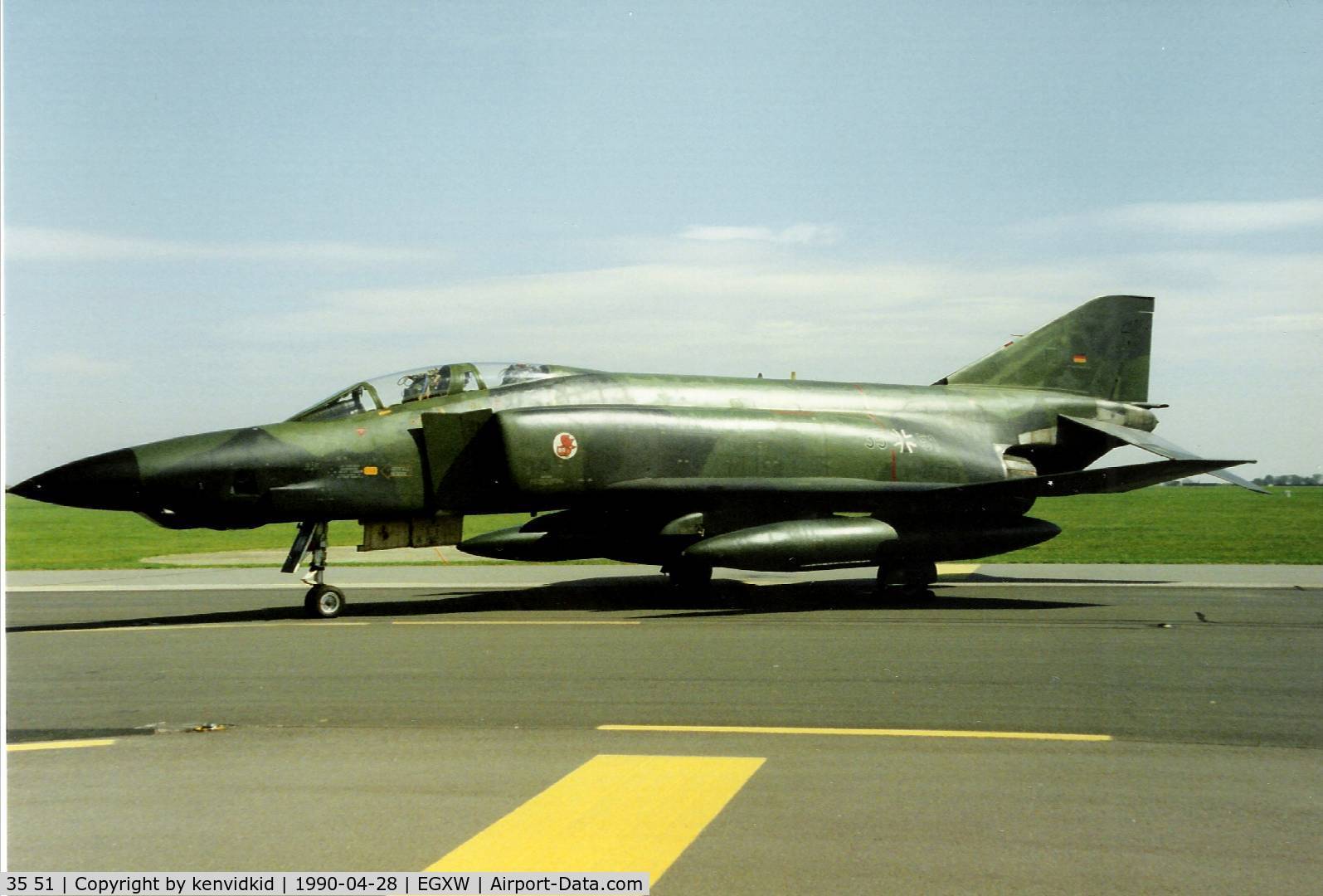 35 51, McDonnell Douglas RF-4E Phantom II C/N 4122, At the Waddington 1990 photocall.