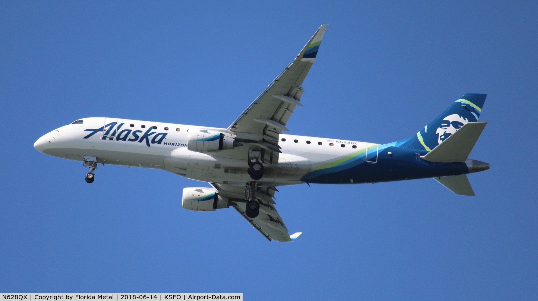 N628QX, 2017 Embraer 175LR (ERJ-170-200LR) C/N 17000680, SFO 2018