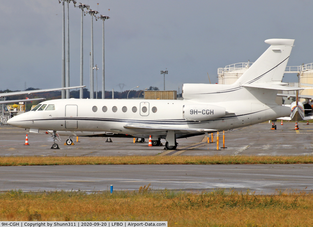 9H-CGH, 2001 Dassault Falcon 50EX C/N 306, Parked at the General Aviation area...