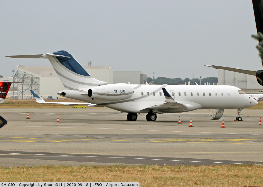 9H-CIO, 2013 Bombardier BD-700-1A10 Global 6000 C/N 9535, Parked at the General Aviation area...