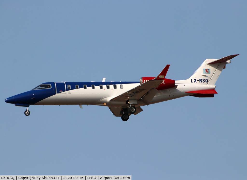 LX-RSQ, 2009 Learjet 45 C/N 398, Landing rwy 14L