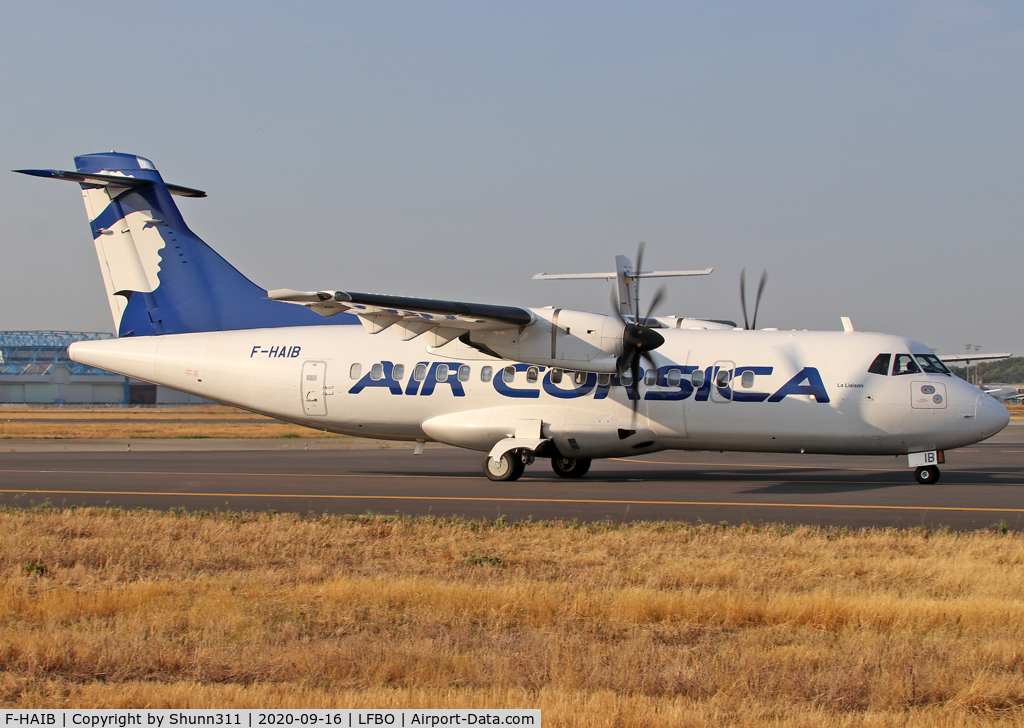 F-HAIB, 2005 ATR 42-500 C/N 637, Taxiing to Airbus factory after landing rwy 14L