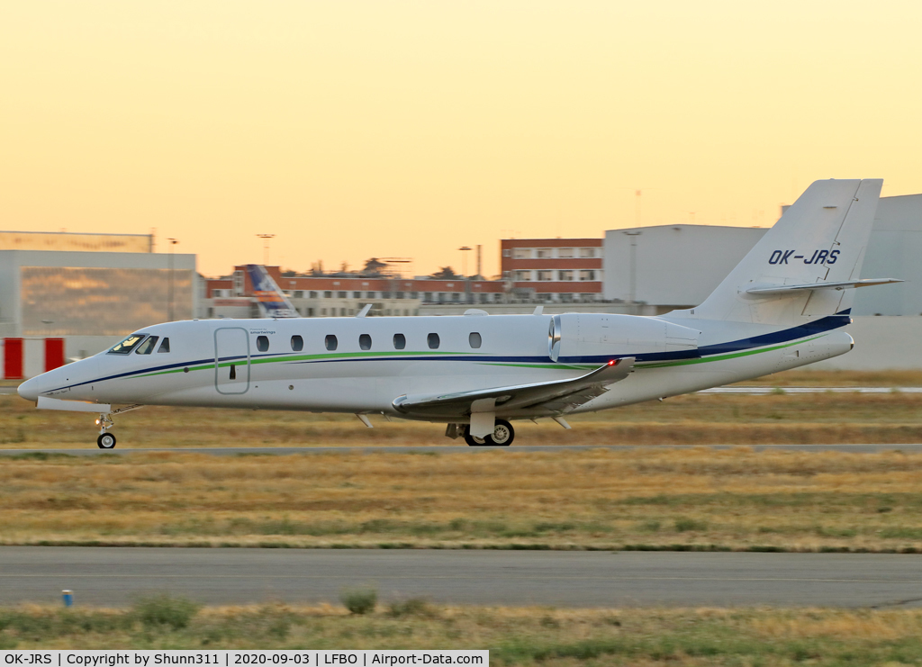 OK-JRS, 2018 Cessna 680 Citation Sovereign C/N 680-0586, Taxiing holding point rwy 32R for departure...