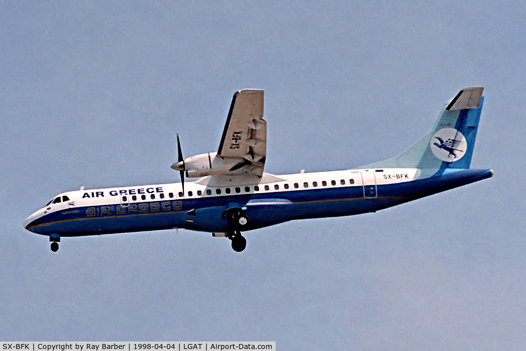SX-BFK, 1992 ATR 72-202 C/N 313, SX-BFK   Aerospatiale ATR 72-202 [313] (Air Greece) Athens-Hellinikon~SX 04/04/1998
