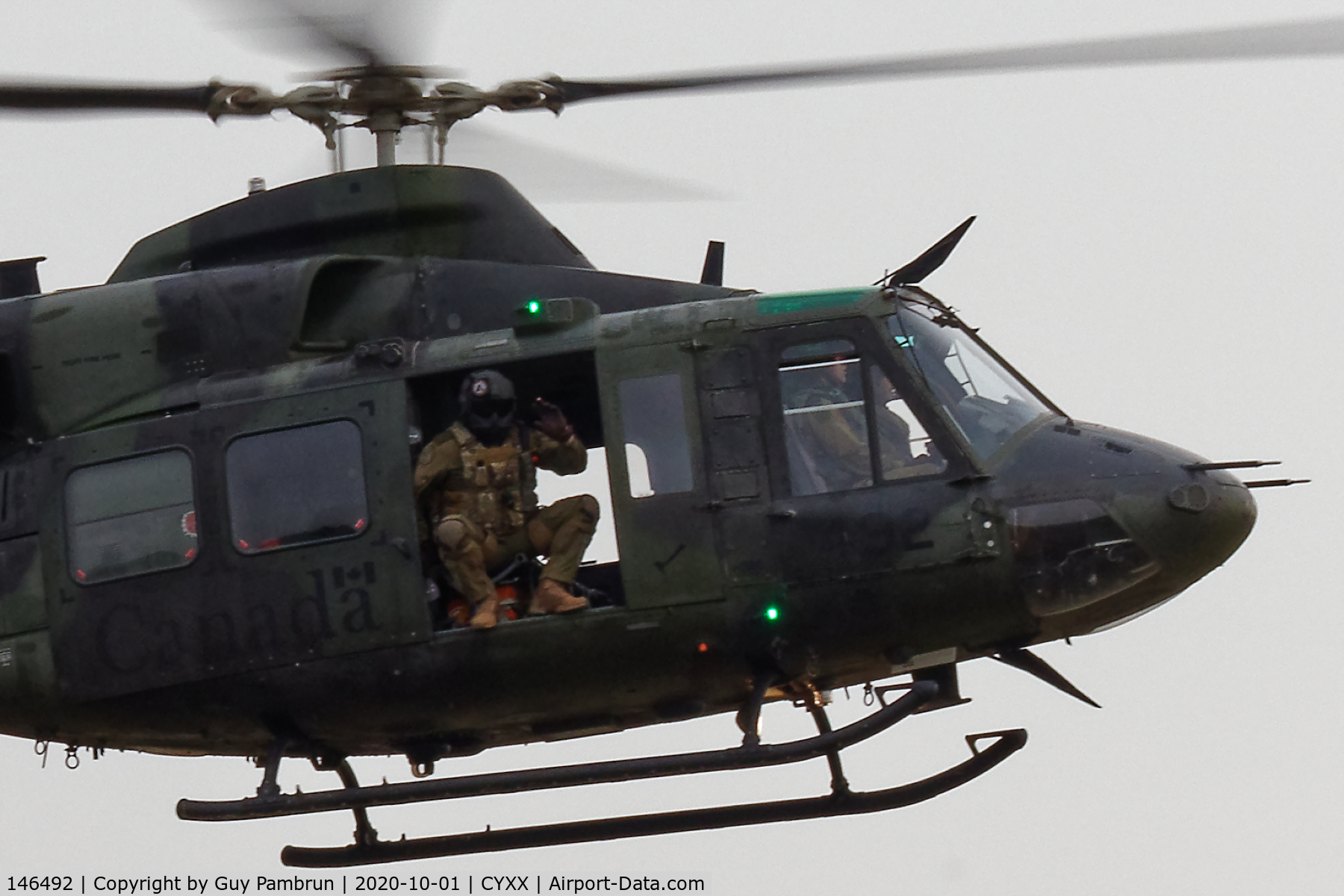 146492, Bell CH-146 Griffon C/N 46492, I managed a wave from a very intimidating member of our military.
