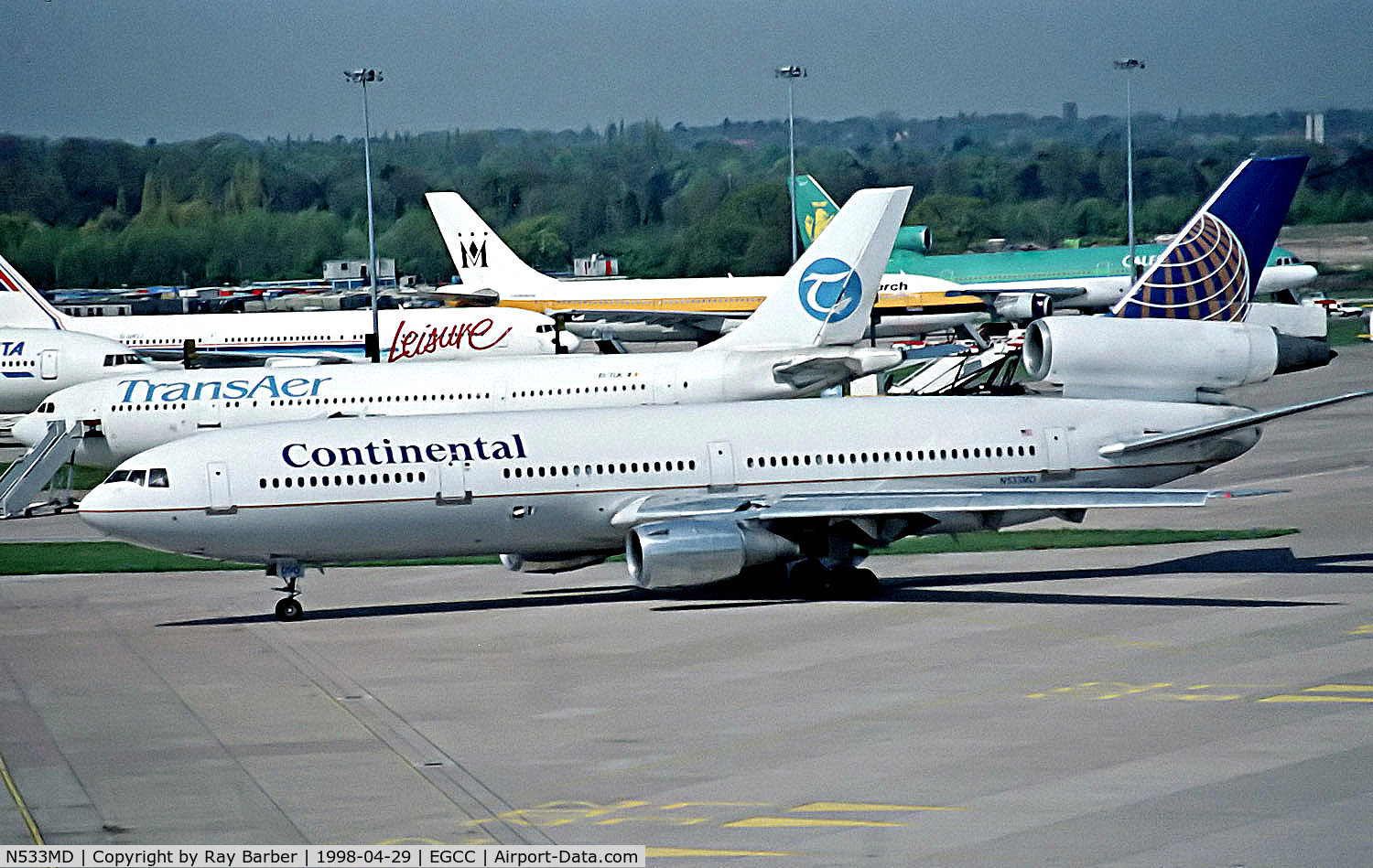 N533MD, 1973 Douglas DC-10-30 C/N 46553, N533MD   Douglas DC-10-30 [46553] (Continental Airlines) Manchester-Ringway~G @ 29/04/1998