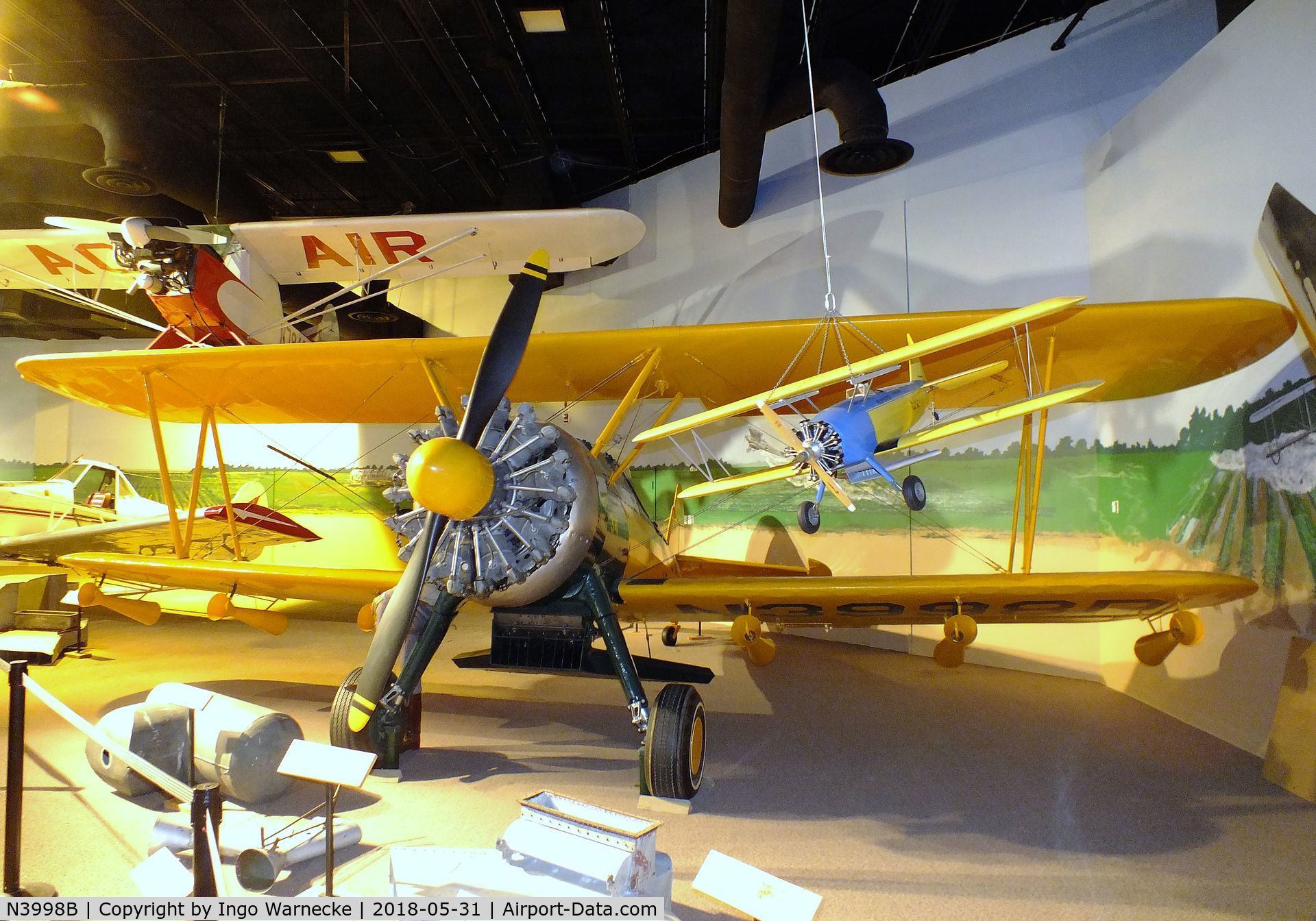 N3998B, 1942 Boeing E75 C/N 75-5292, Boeing (Stearman) E75, converted to single-seat ag-aircraft at the Mississippi Agriculture & Forestry Museum, Jackson MS