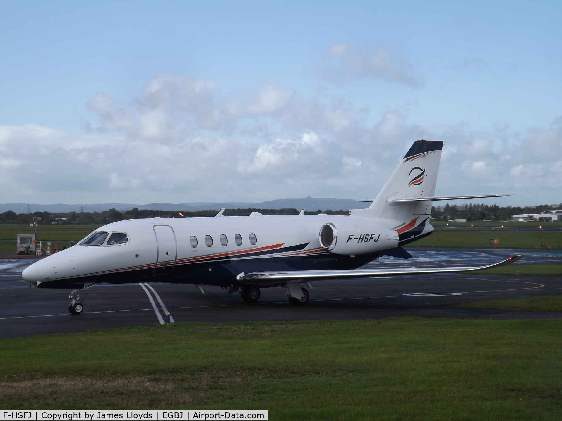 F-HSFJ, 2017 Cessna 680A Citation Latitude C/N 680A-0099, Taxing in at Gloucestershire Airport.