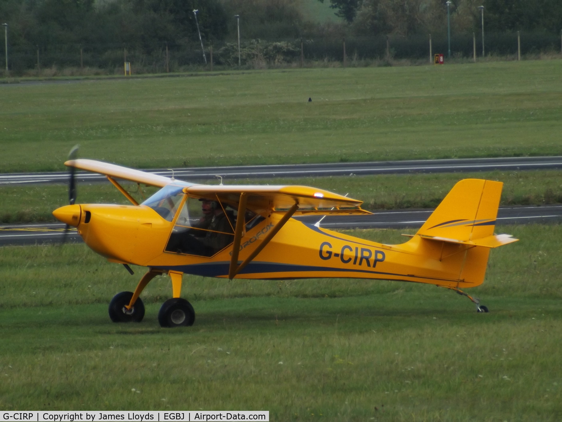 G-CIRP, 2015 Eurofox 912(S) C/N LAA 376-15337, Taxing in at Gloucestershire Airport.